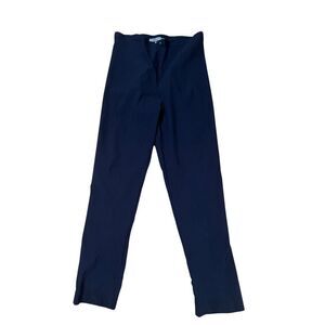 Mesmerize Front Zip Straight Leg Mariel  High Waist Stretch Pants Navy Blue Sz 1